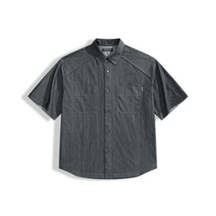 Men's casual loose-fitting denim-style shirt for outerwear