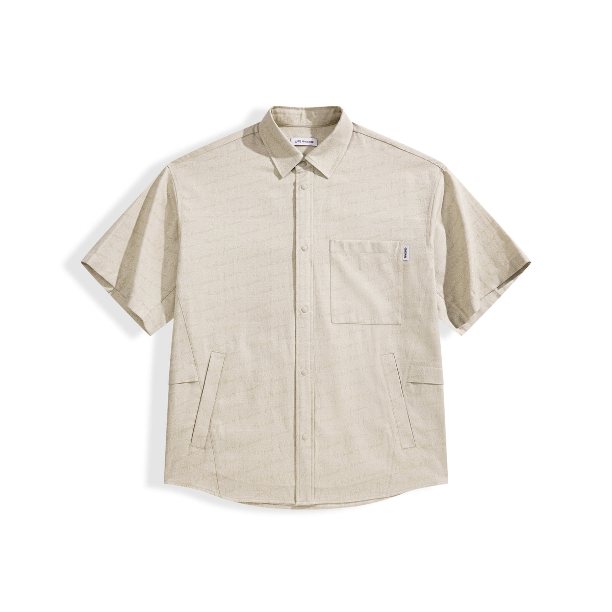 Men's Letter Jacquard Short-Sleeve Shirt