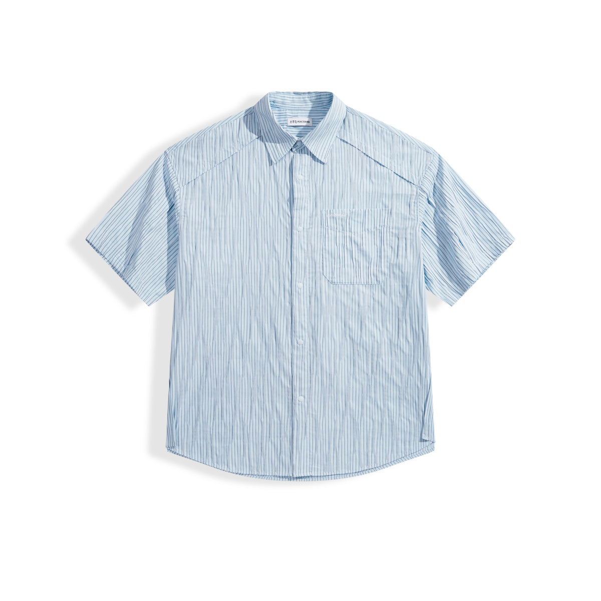 Men's striped short-sleeved shirt