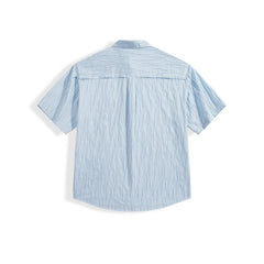 Men's striped short-sleeved shirt