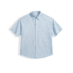Men's striped short-sleeved shirt