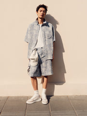 Men's Casual Short Sleeve Denim Shirt