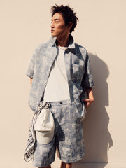 Men's Casual Short Sleeve Denim Shirt
