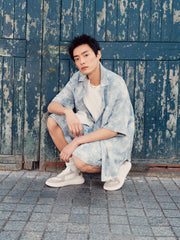 Men's Casual Short Sleeve Denim Shirt