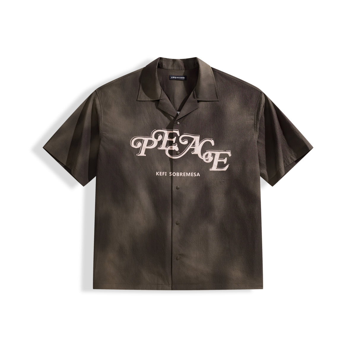 Men's Casual Color-Block Letter Short-Sleeve Shirt