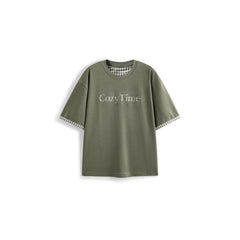 Men's Casual Color-Contrast Cuff T-Shirt