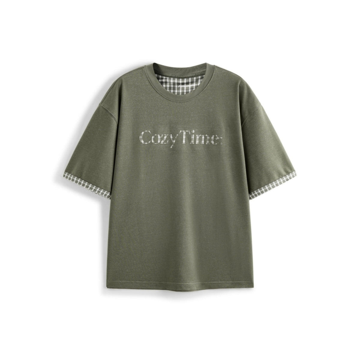 Men's Casual Color-Contrast Cuff T-Shirt