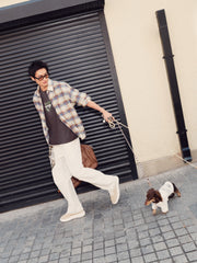 Men's Casual Contrast Plaid Shirt
