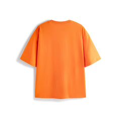 Men's Casual Orange Printed  T-Shirt