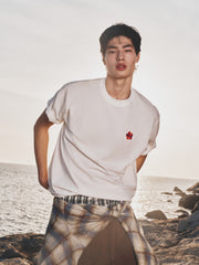 Men's American-style Color-block Printed T-shirt