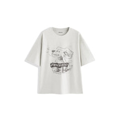 Men's Casual Hand-Drawn Puppy Print  T-Shirt