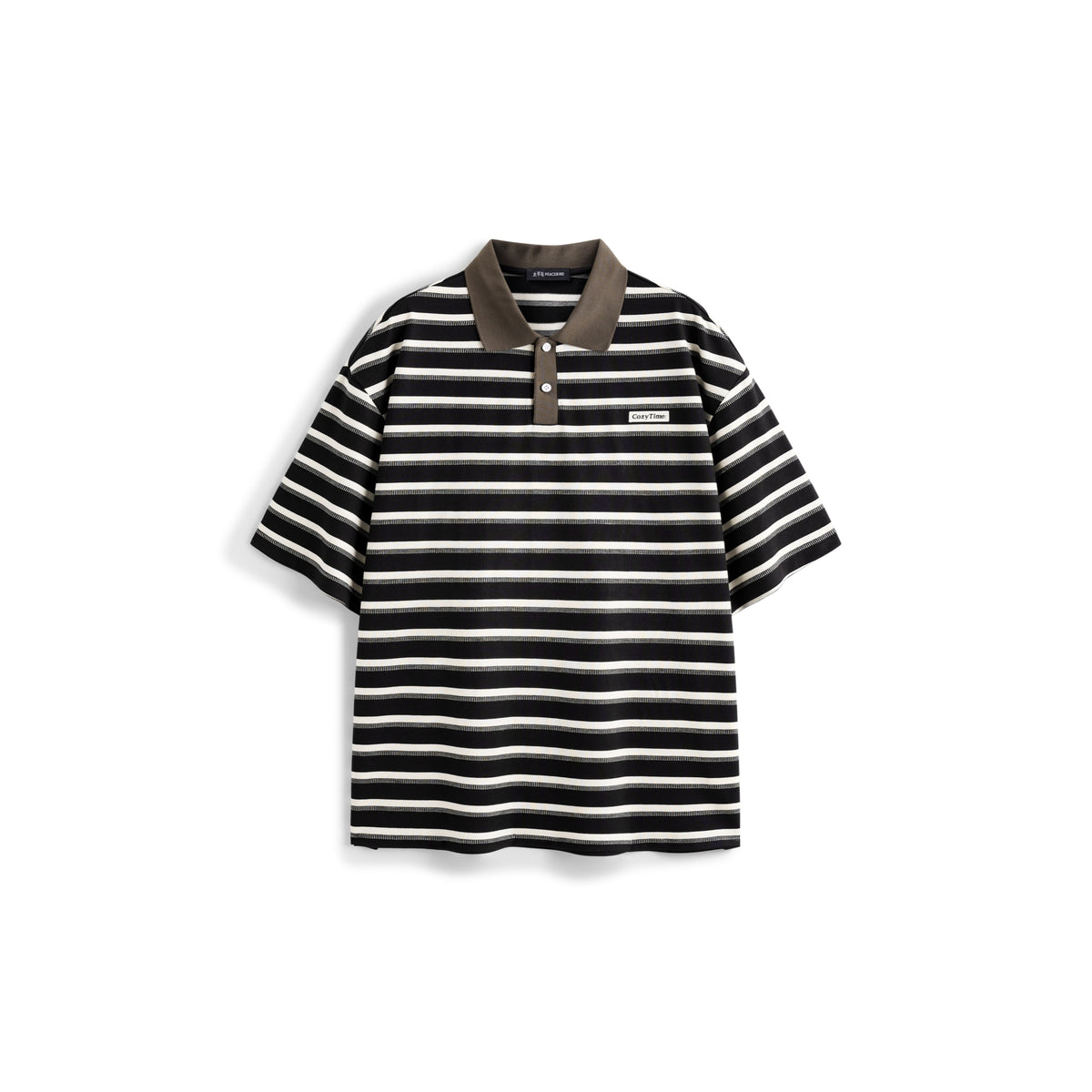 Men's Casual Color-Contrast Stripe Polo Shirt