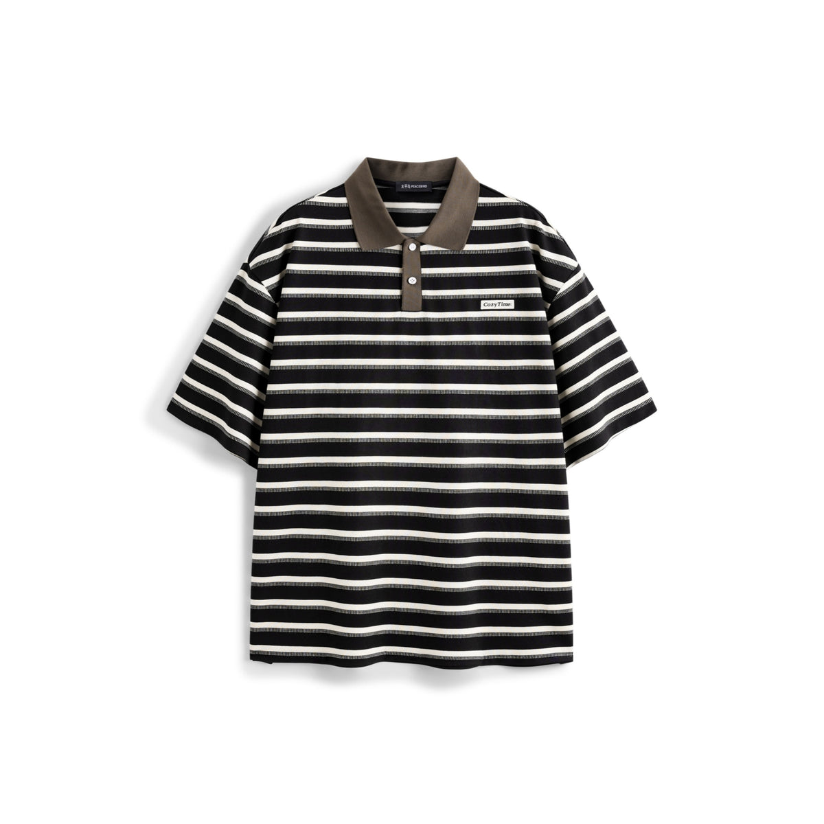Men's Casual Color-Contrast Stripe Polo Shirt