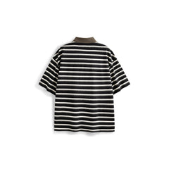 Men's Casual Color-Contrast Stripe Polo Shirt