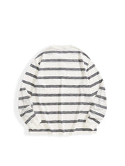 Men's Casual  Striped Henley Long-Sleeve T-Shirt