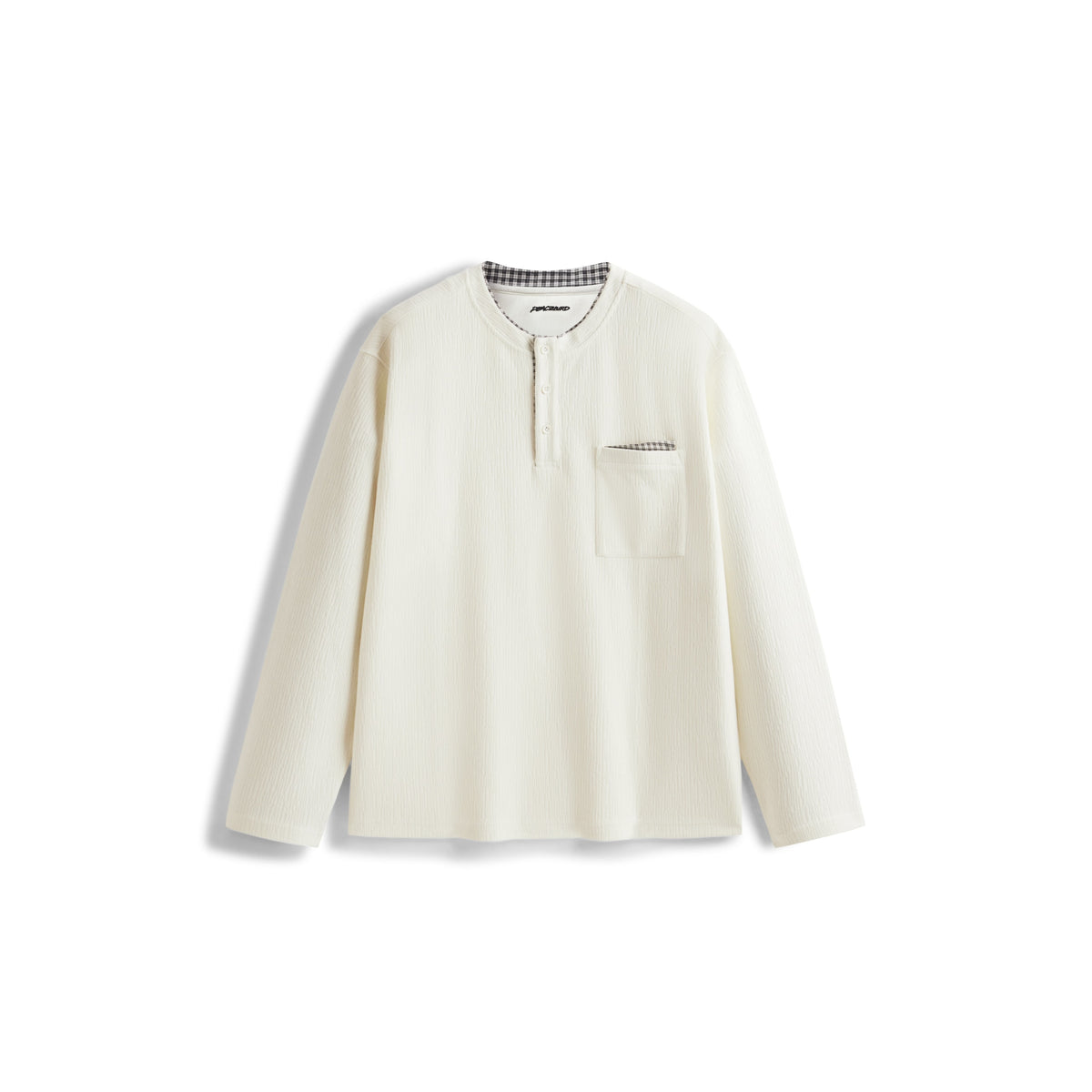Men's Casual Cream Henley Sweatshirt