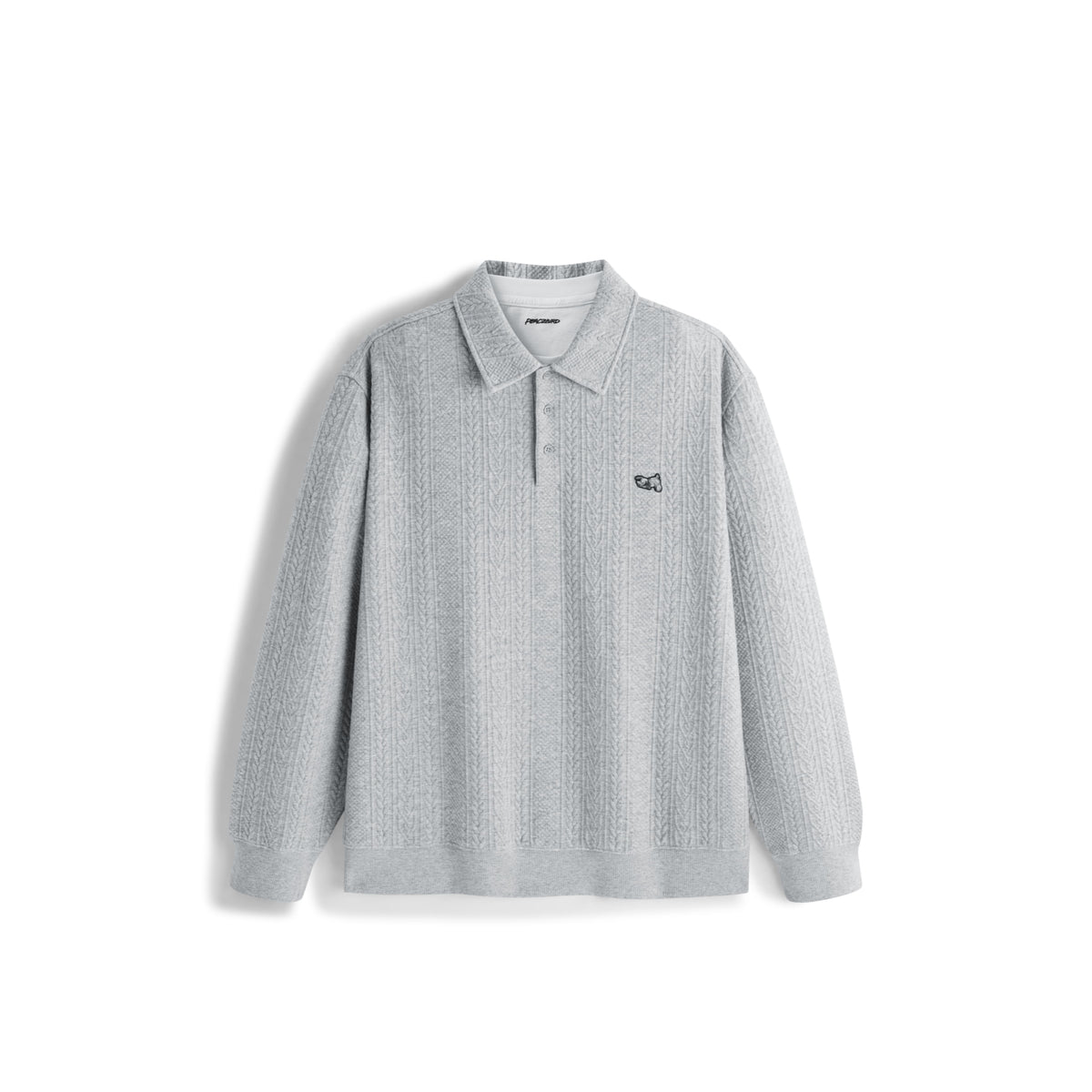 Men's Preppy Textured-Knit Grey Pullover