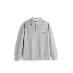 Men's Preppy Textured-Knit Grey Pullover