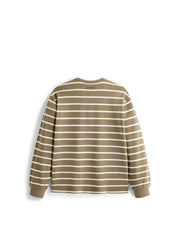 Men's Vintage Stripe Henley Textured Sweatshirt