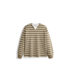 Men's Vintage Stripe Henley Textured Sweatshirt