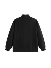 Men's Casual Cable-Texture Mock-Neck Zip Sweatshirt