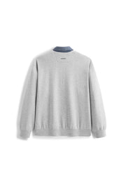 Men's Casual Faux-Layer Shirt-Collar Sweatshirt