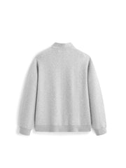 Men's Casual Grey Jacquard-Texture Half-Zip Sweatshirt