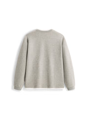 Men's Casual Grey Henley Neck Faux Two-Piece Sweatshirt