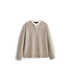 Men's Casual Henley Neck Faux Two-Piece Knit Top