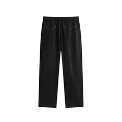 Men's Casual Black Straight Pants