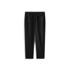 Men's Casual Black Letter-Patch Elastic-Waist Sweatpants