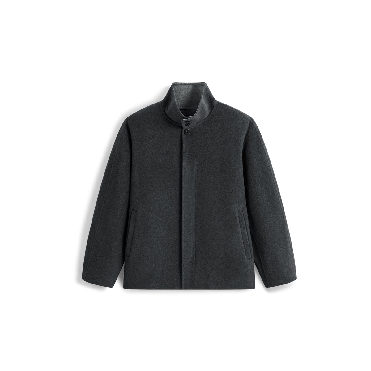 Men's Commuter Stand-Collar Wool-Blend Double-Face Coat