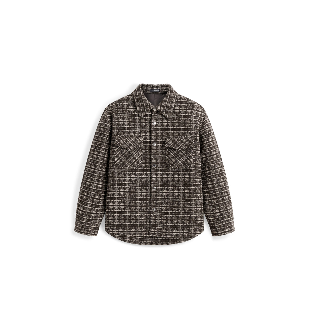 Men's Casual Jacquard Wool-Blend Short Shirt Coat