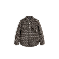 Men's Casual Jacquard Wool-Blend Short Shirt Coat