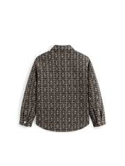Men's Casual Jacquard Wool-Blend Short Shirt Coat