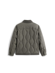 Men's Casual PU Leather Panel-Collar Down Jacket
