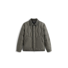 Men's Casual PU Leather Panel-Collar Down Jacket