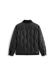 Men's Casual PU Leather Panel-Collar Down Jacket