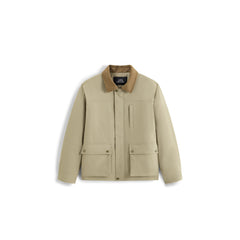 Men's Barn-Style Contrast-Collar Utility Jacket-Style Down Jacket