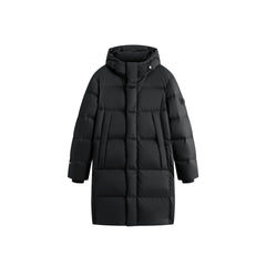 Men's Casual Black Mid-Length Cold-Weather Down Jacket