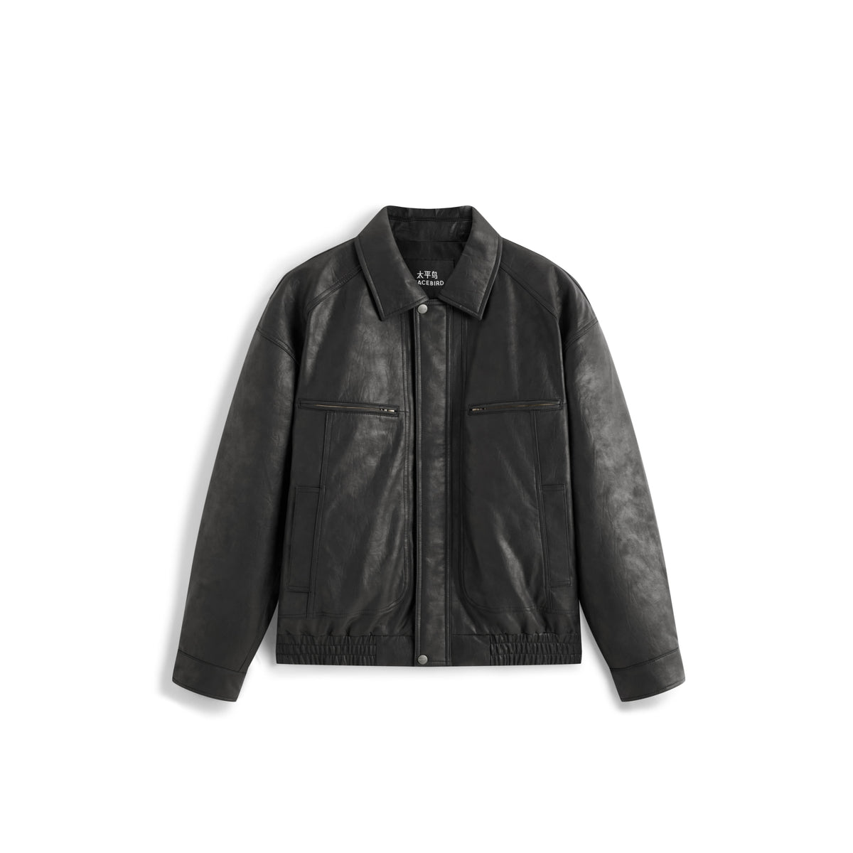 Men's Casual PU Leather Jacket-Style Fashion Down Jacket