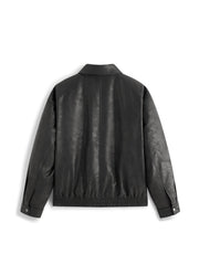 Men's Casual PU Leather Jacket-Style Fashion Down Jacket