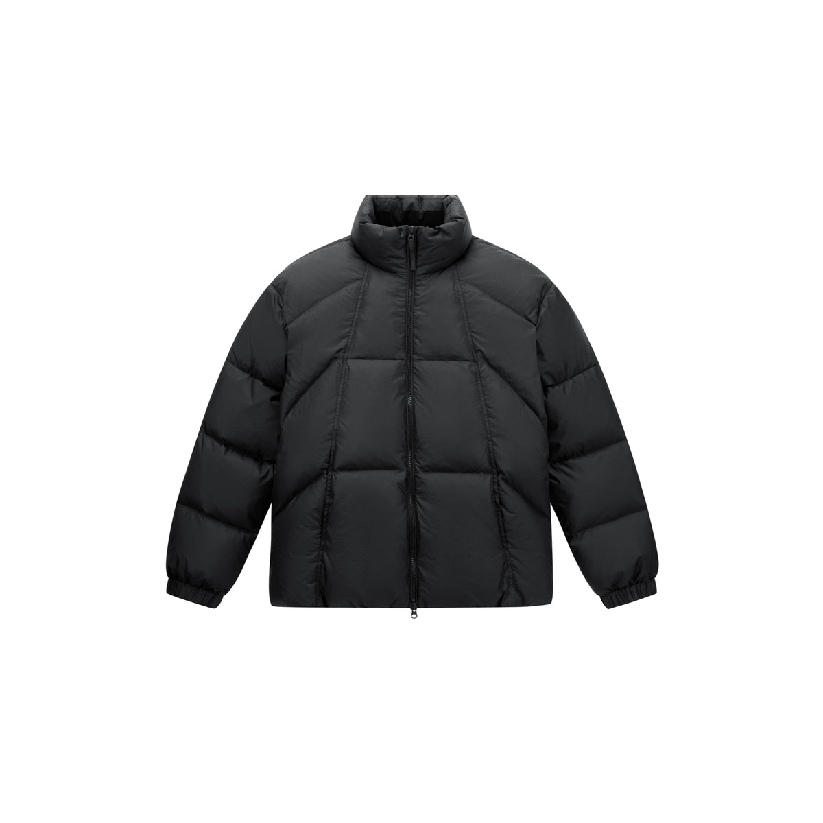 Men's Casual Black Textured Down Jacket