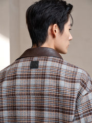 Men's Brown Vintage Plaid Jacket