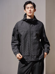 Men's Patterned Jacquard Hooded Jacket