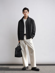 Men's Spliced Stand Collar Jacket