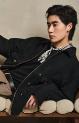 Men's Metallic Tweed Textured Commuter Jacket
