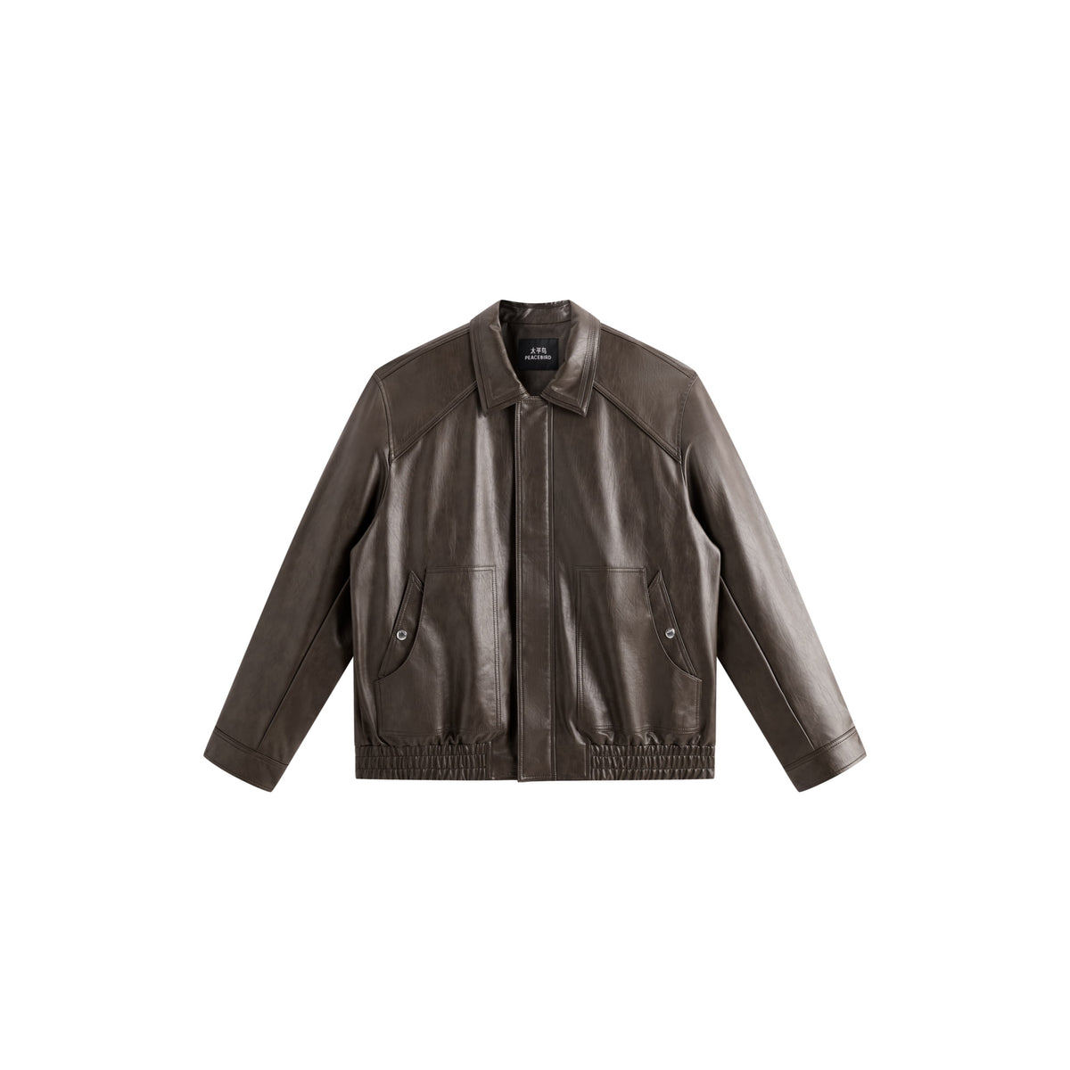 Men's Barn-Style Distressed PU Leather Lapel Jacket