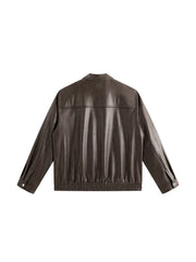 Men's Barn-Style Distressed PU Leather Lapel Jacket