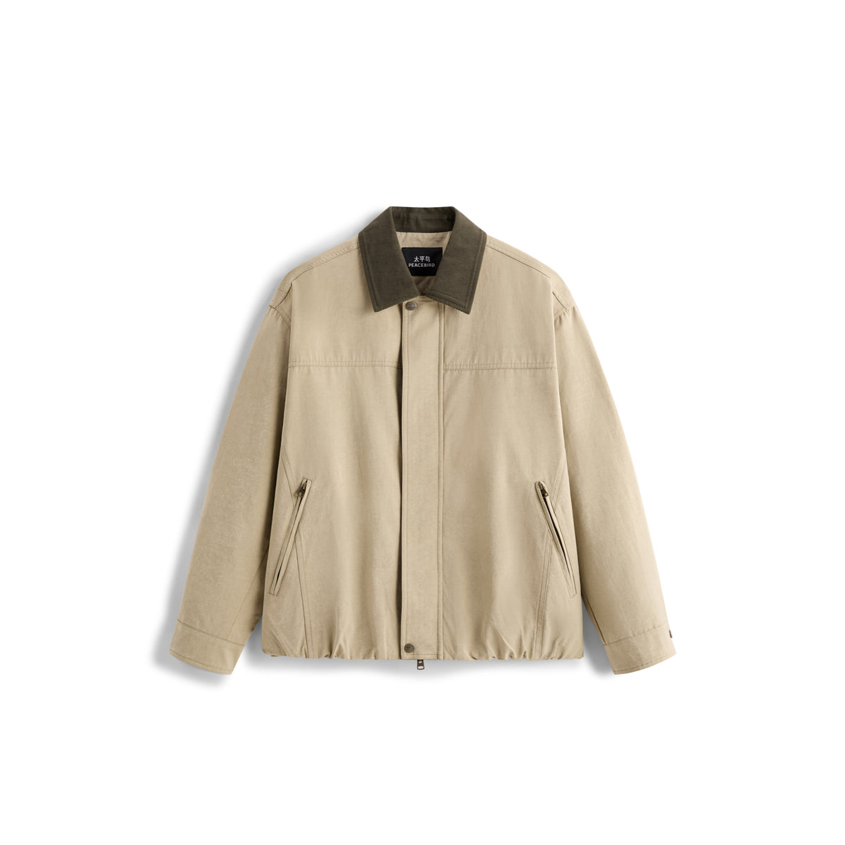 Men's Barn-Style Contrast-Collar Utility Jacket